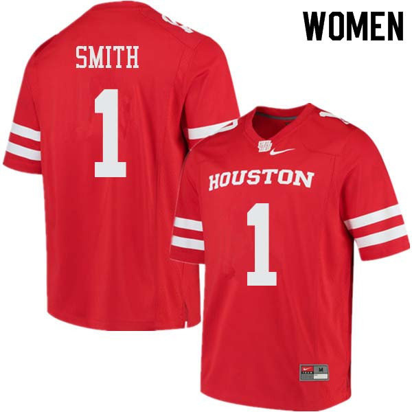 Women #1 Bryson Smith Houston Cougars College Football Jerseys Sale-Red